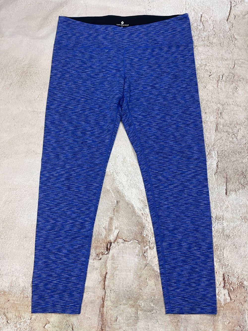 Tuff Athletics Micro Stripe Cropped Royal Blue Space-Dye Leggings